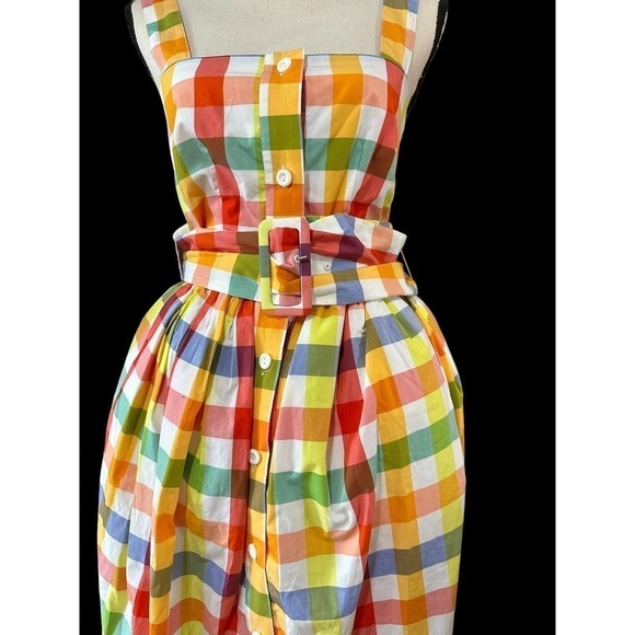 CHRISTOPHER John Rogers for Target Plaid Wide Strap Tie Waist Dress size 0 - Picture 2 of 11